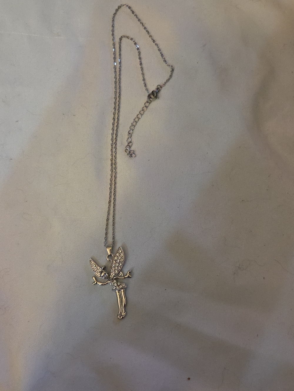 Sparkling Silver Fairy Pendant Necklace - Women's Jewelry